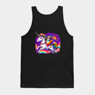 Pizza Unicorn and Cat Lover, Love Eating Pizza Tank Top