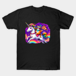 Pizza Unicorn and Cat Lover, Love Eating Pizza T-Shirt