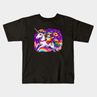 Pizza Unicorn and Cat Lover, Love Eating Pizza Kids T-Shirt