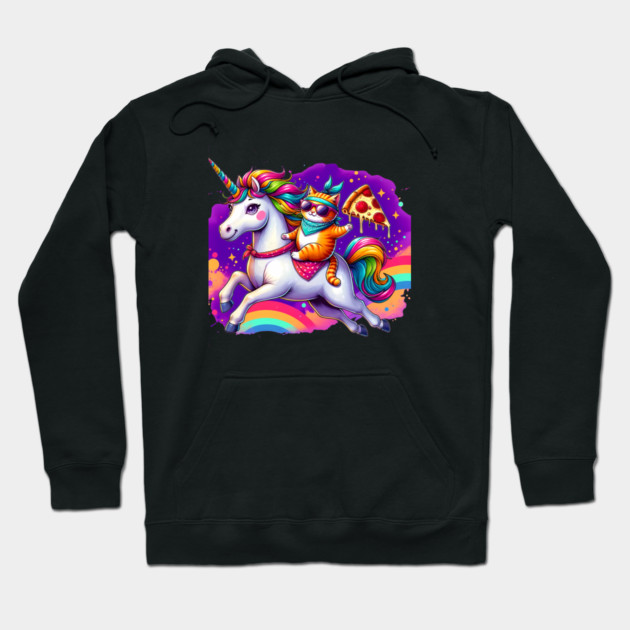 Pizza Unicorn and Cat Lover, Love Eating Pizza Hoodie by logiamerch