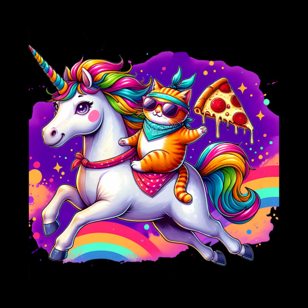 Pizza Unicorn and Cat Lover, Love Eating Pizza by logiamerch