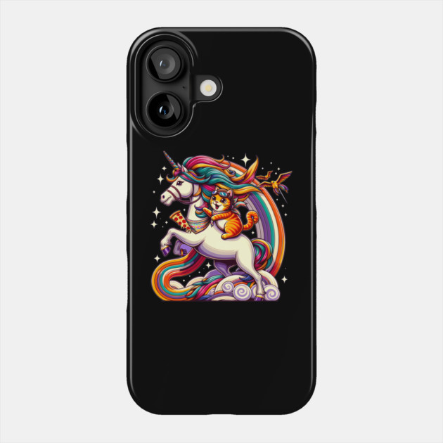 Pizza Unicorn and Cat Lover, Love Eating Pizza Phone Case by logiamerch