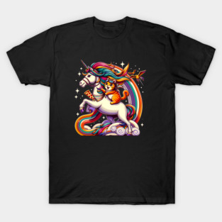Pizza Unicorn and Cat Lover, Love Eating Pizza T-Shirt