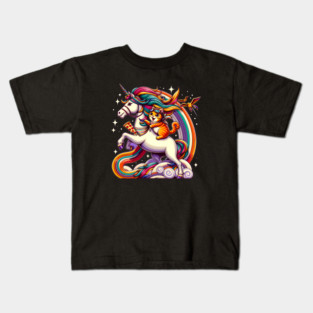 Pizza Unicorn and Cat Lover, Love Eating Pizza Kids T-Shirt