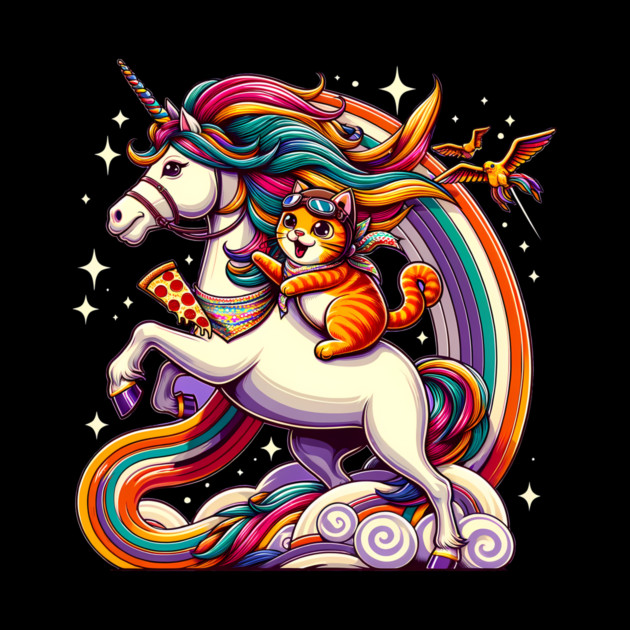 Pizza Unicorn and Cat Lover, Love Eating Pizza by logiamerch