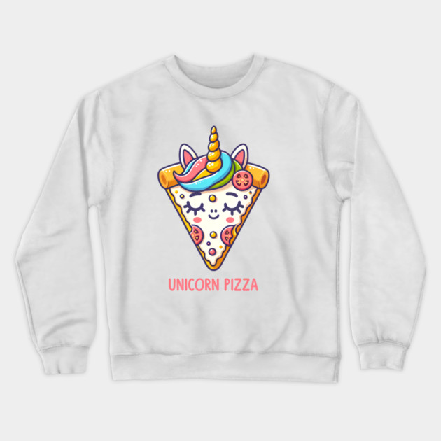 Cute Pizza Unicorn Lover, Love Eating Pizza Crewneck Sweatshirt by logiamerch