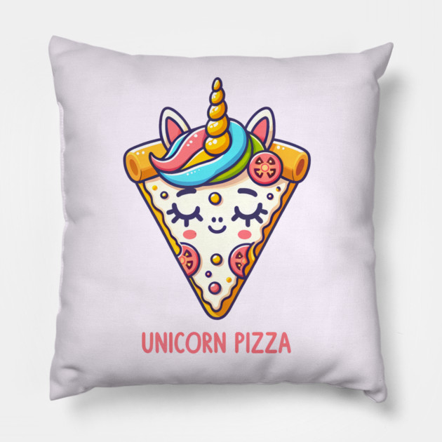 Cute Pizza Unicorn Lover, Love Eating Pizza Pillow by logiamerch