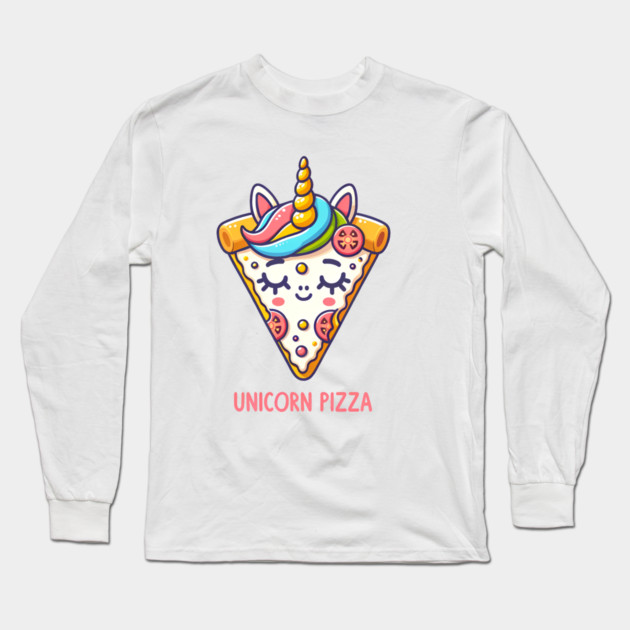 Cute Pizza Unicorn Lover, Love Eating Pizza Long Sleeve T-Shirt by logiamerch