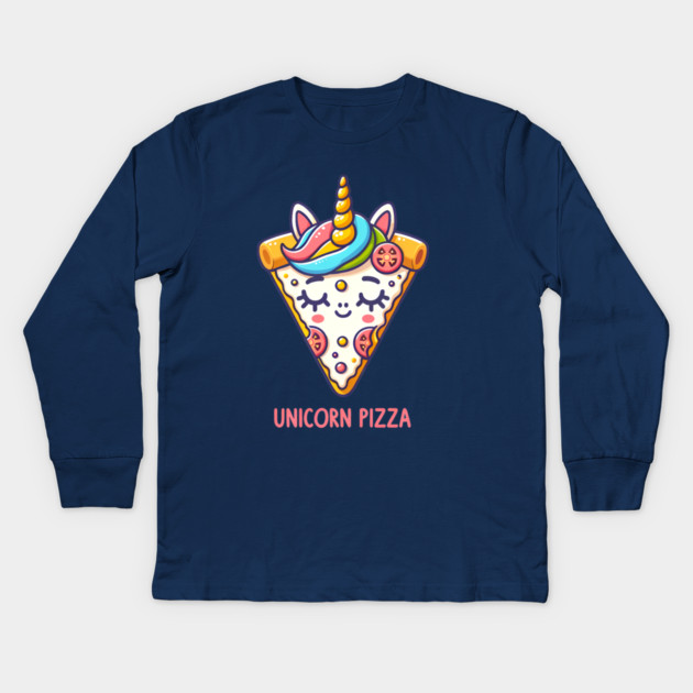 Cute Pizza Unicorn Lover, Love Eating Pizza Kids Long Sleeve T-Shirt by logiamerch