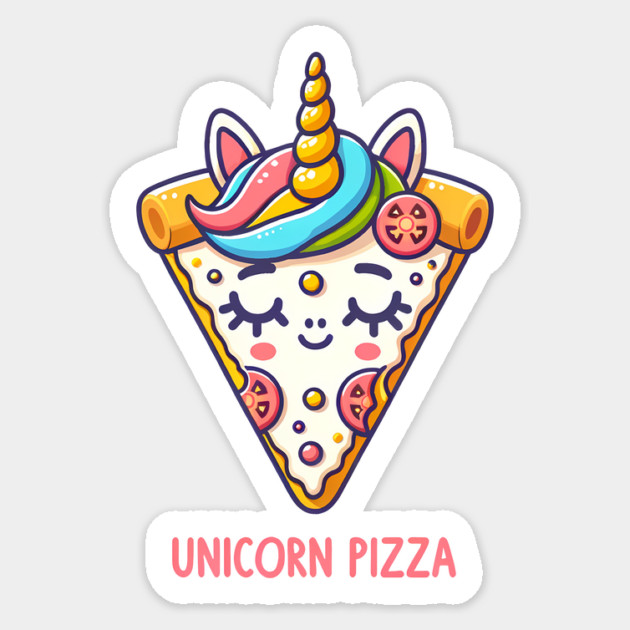 Cute Pizza Unicorn Lover, Love Eating Pizza Sticker by logiamerch