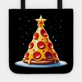 Pizza Xmas Tree, Christmas Style Pizza Lover Tote