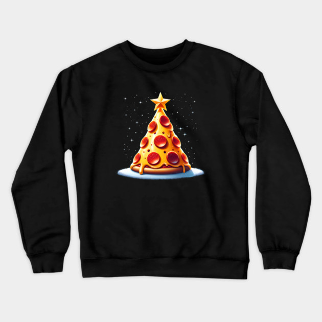 Pizza Xmas Tree, Christmas Style Pizza Lover Crewneck Sweatshirt by logiamerch