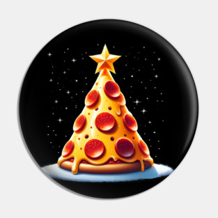 Pizza Xmas Tree, Christmas Style Pizza Lover Pin