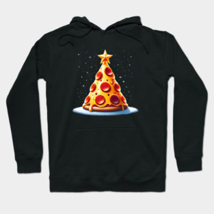 Pizza Xmas Tree, Christmas Style Pizza Lover Hoodie