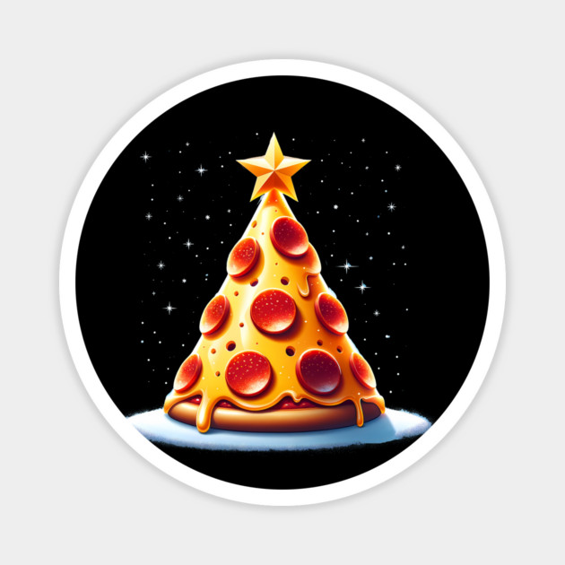 Pizza Xmas Tree, Christmas Style Pizza Lover Magnet by logiamerch