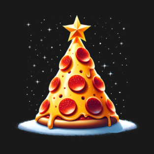 Pizza Xmas Tree, Christmas Style Pizza Lover T-Shirt