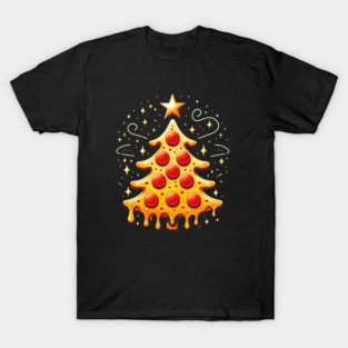 Pizza Xmas Tree, Christmas Style Pizza Lover T-Shirt
