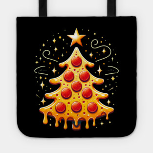 Pizza Xmas Tree, Christmas Style Pizza Lover Tote