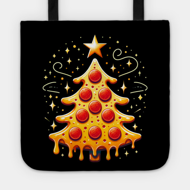 Pizza Xmas Tree, Christmas Style Pizza Lover Tote by logiamerch
