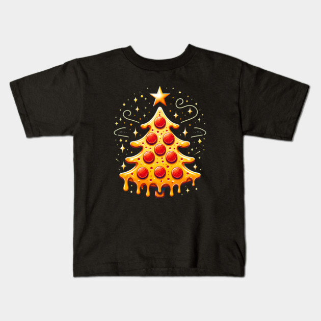 Pizza Xmas Tree, Christmas Style Pizza Lover Kids T-Shirt by logiamerch