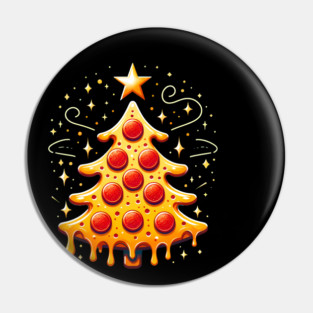 Pizza Xmas Tree, Christmas Style Pizza Lover Pin