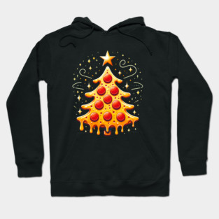 Pizza Xmas Tree, Christmas Style Pizza Lover Hoodie