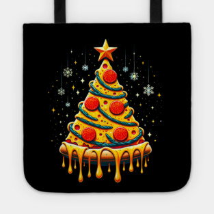 Pizza Xmas Tree, Christmas Style Pizza Lover Tote