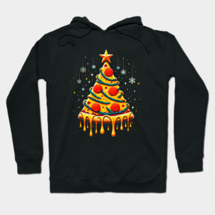 Pizza Xmas Tree, Christmas Style Pizza Lover Hoodie