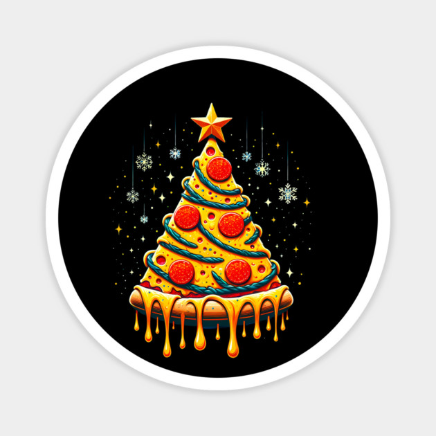 Pizza Xmas Tree, Christmas Style Pizza Lover Magnet by logiamerch