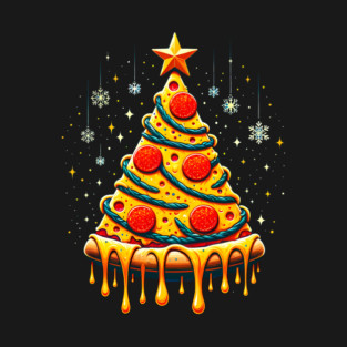 Pizza Xmas Tree, Christmas Style Pizza Lover T-Shirt