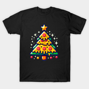 Pizza Xmas Tree, Christmas Style Pizza Lover T-Shirt