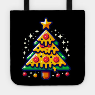 Pizza Xmas Tree, Christmas Style Pizza Lover Tote