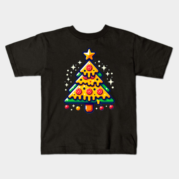Pizza Xmas Tree, Christmas Style Pizza Lover Kids T-Shirt by logiamerch