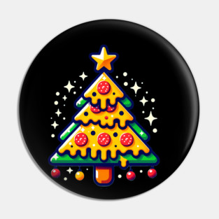 Pizza Xmas Tree, Christmas Style Pizza Lover Pin