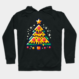 Pizza Xmas Tree, Christmas Style Pizza Lover Hoodie