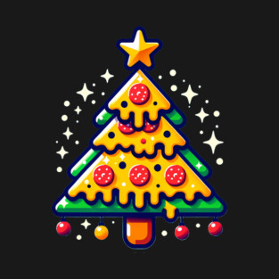 Pizza Xmas Tree, Christmas Style Pizza Lover T-Shirt