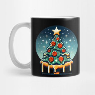 Pizza Xmas Tree, Christmas Style Pizza Lover Mug