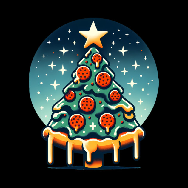 Pizza Xmas Tree, Christmas Style Pizza Lover by logiamerch