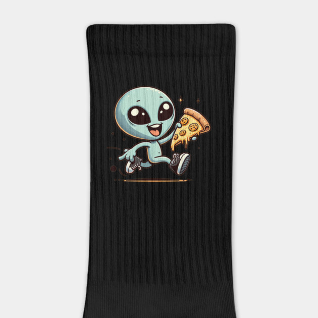 Funny Alien with Pizza, Loves to Eat Pizza by logiamerch