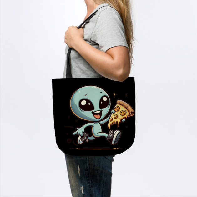Funny Alien with Pizza, Loves to Eat Pizza by logiamerch