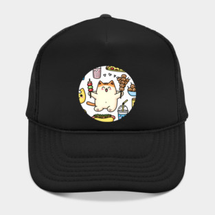 Funny Cat in Love with Fast Food Hat