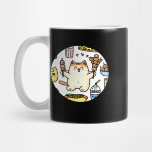 Funny Cat in Love with Fast Food Mug