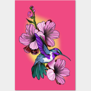 Hummingbird Blossom Posters and Art
