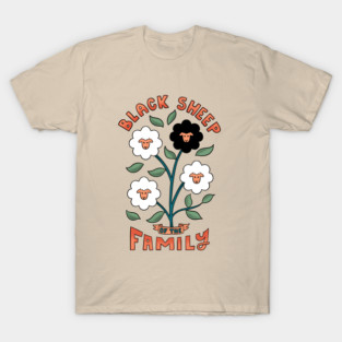 Black sheep flower T-Shirt