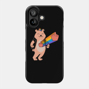 Bear middle finger Phone Case