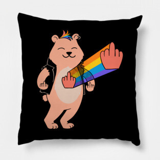 Bear middle finger Pillow