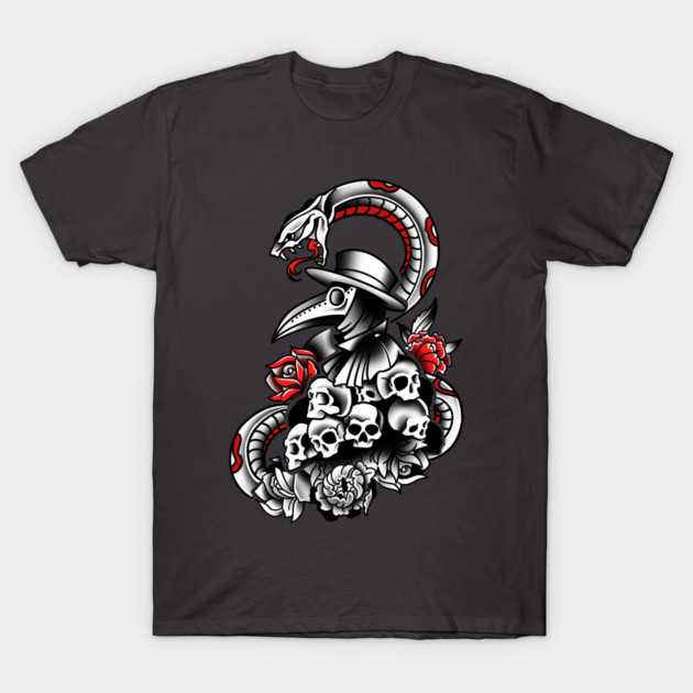 Plague Mask On Skulls T-Shirt by Besttattoogil