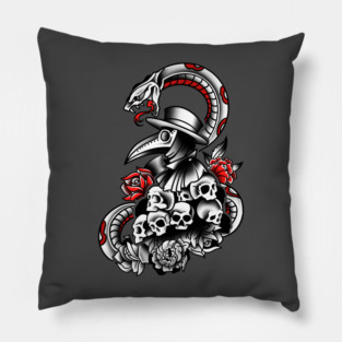 Plague Mask On Skulls Pillow