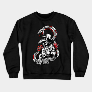 Plague Mask On Skulls Crewneck Sweatshirt