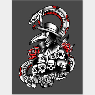 Plague Mask On Skulls Posters and Art